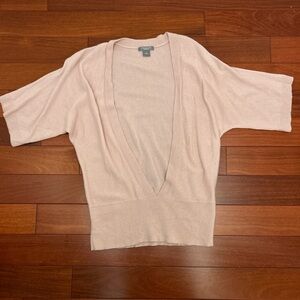 Ann Taylor Light Pink V-Neck Sweater